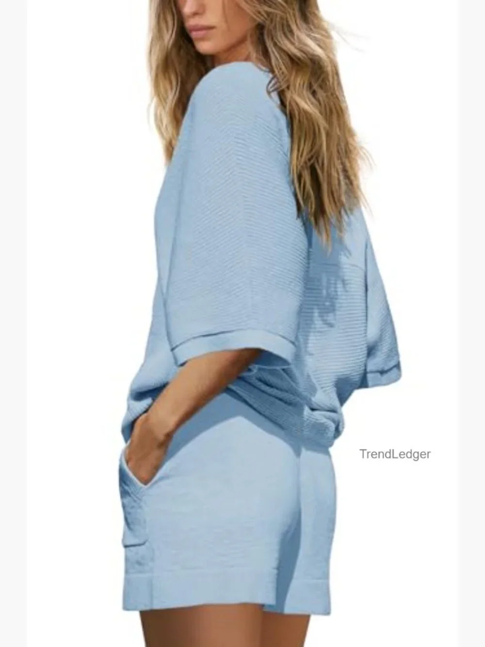 Womens Lounge Set Oversized Summer Sweater Matching Shorts Travel Outfits